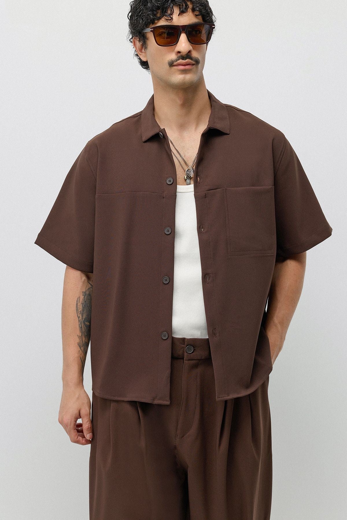 Relaxed-Fit Oversized Shirt and Pants Set