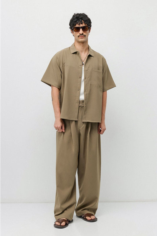 Relaxed-Fit Oversized Shirt and Pants Set
