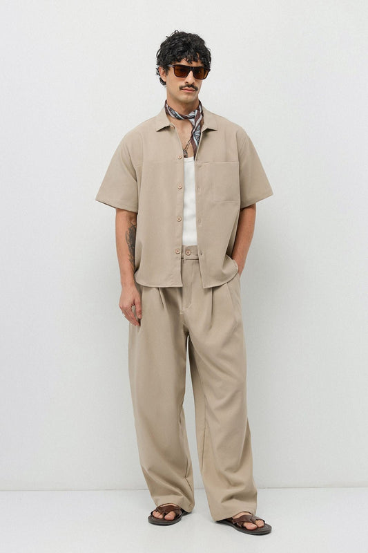 Relaxed-Fit Oversized Shirt and Pants Set