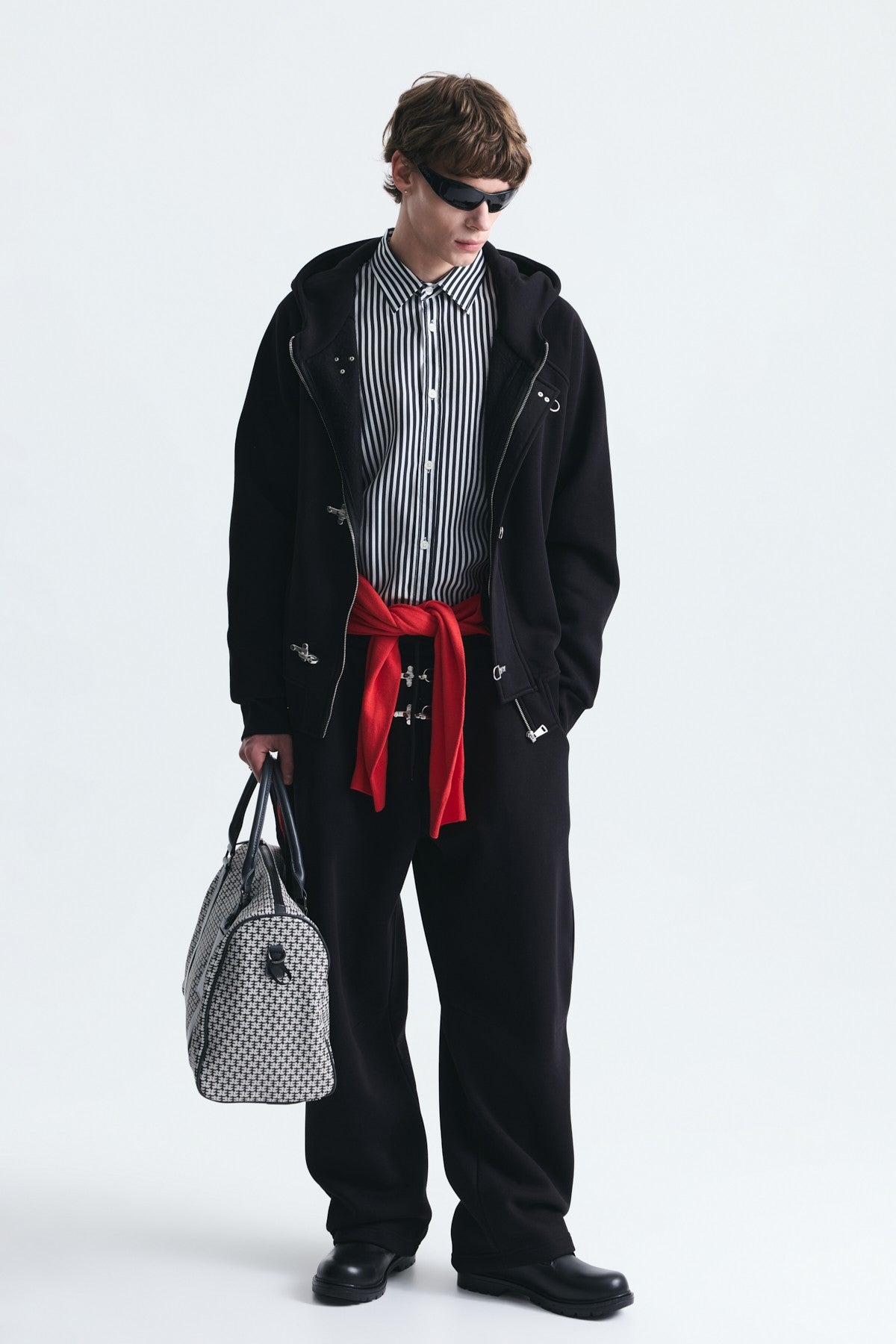 Oversized Clip-Front Sweatshirt Set