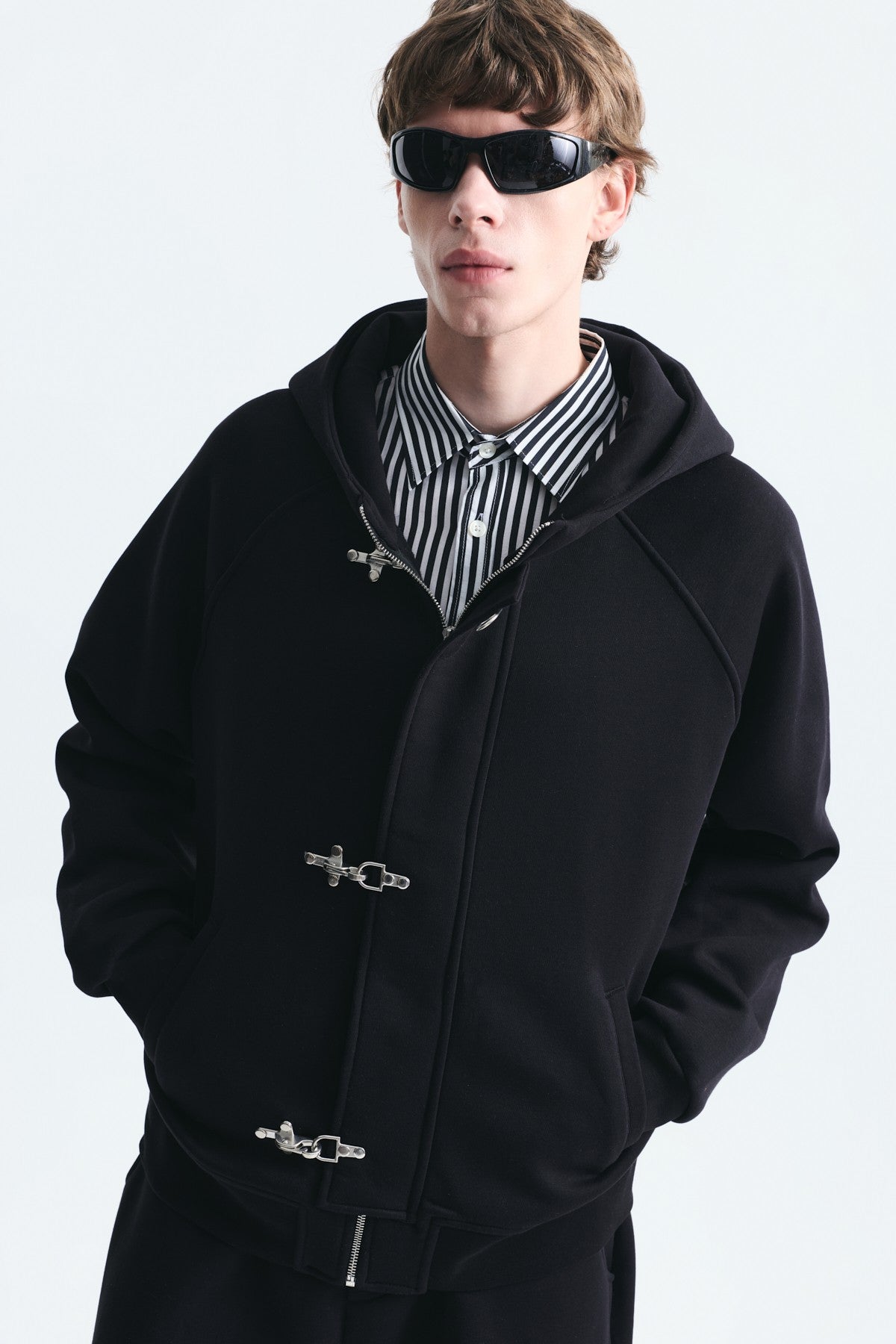 Oversized Clip-Front Sweatshirt Set