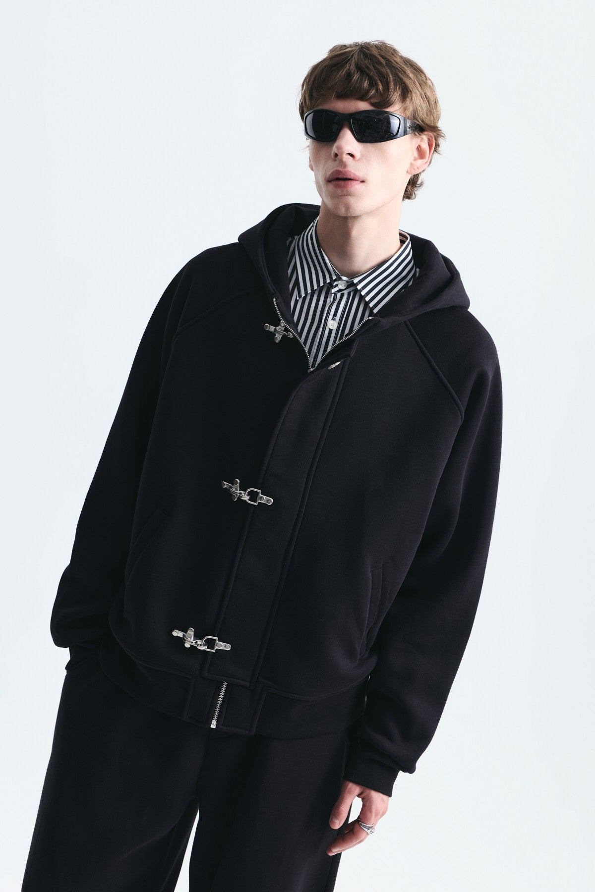 Oversized Clip-Front Sweatshirt Set