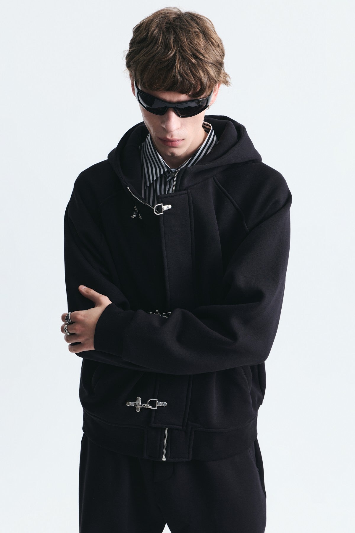 Oversized Clip-Front Sweatshirt Set