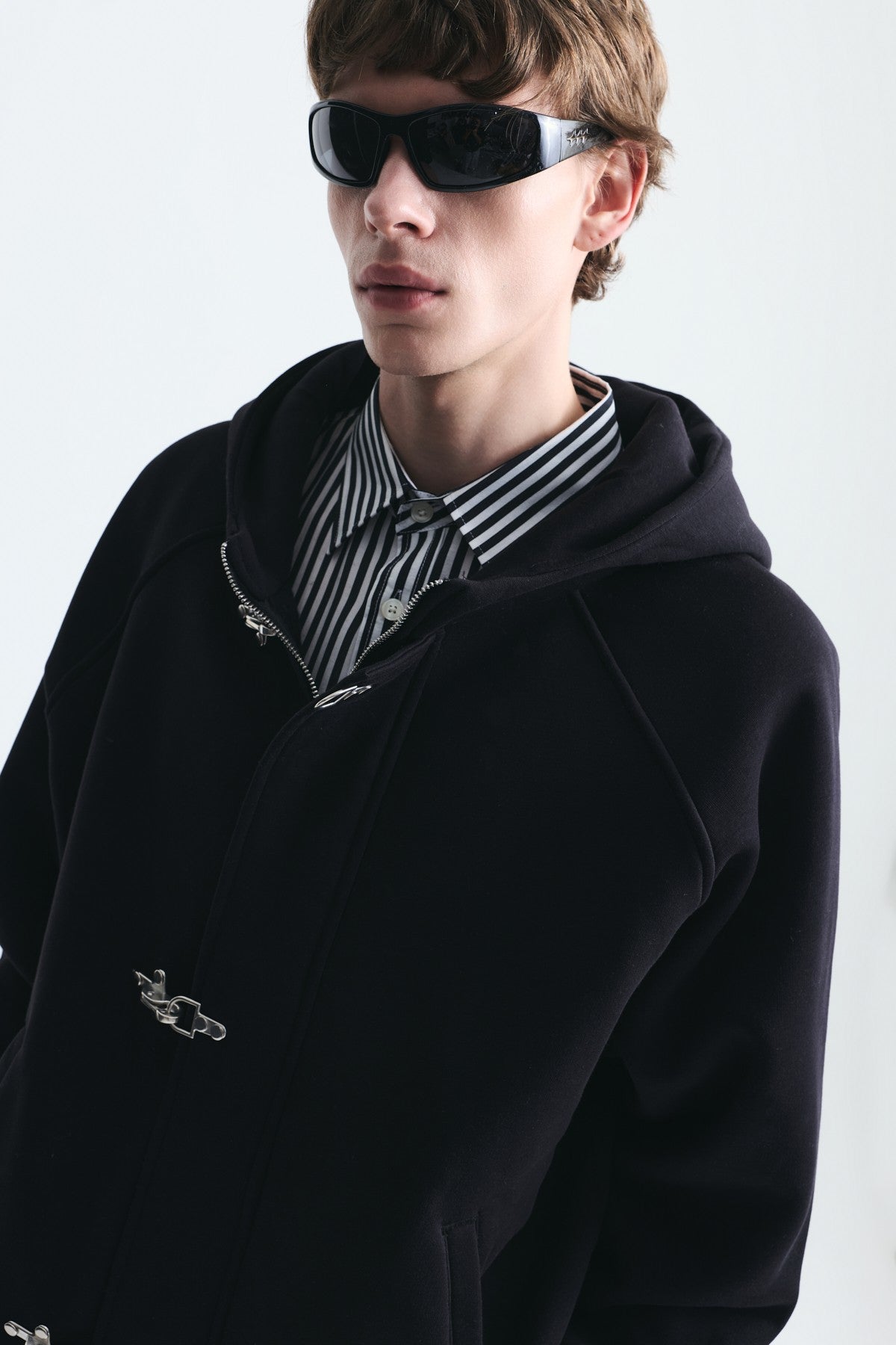 Oversized Clip-Front Sweatshirt Set