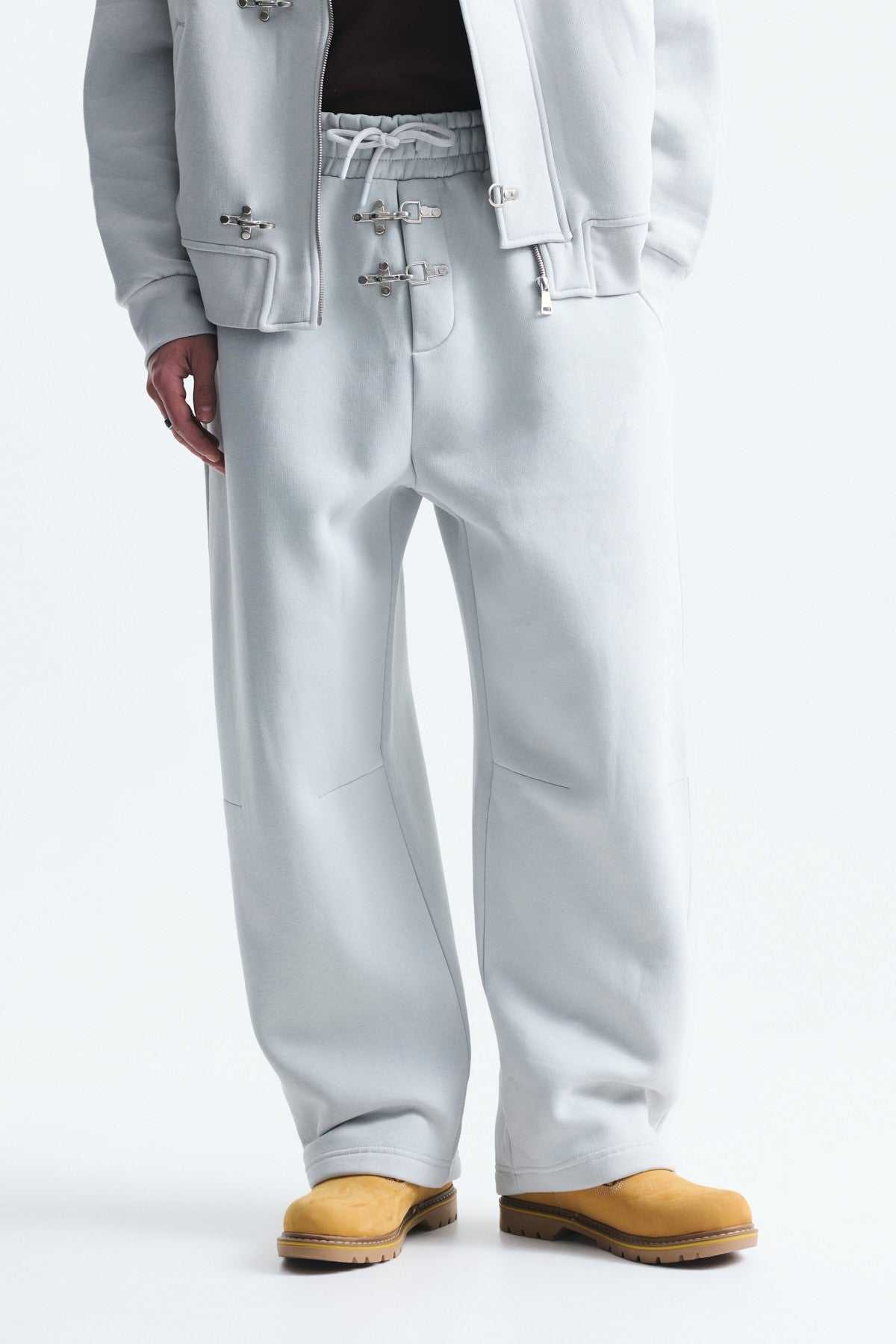 Oversized Clip-Front Sweatshirt Set