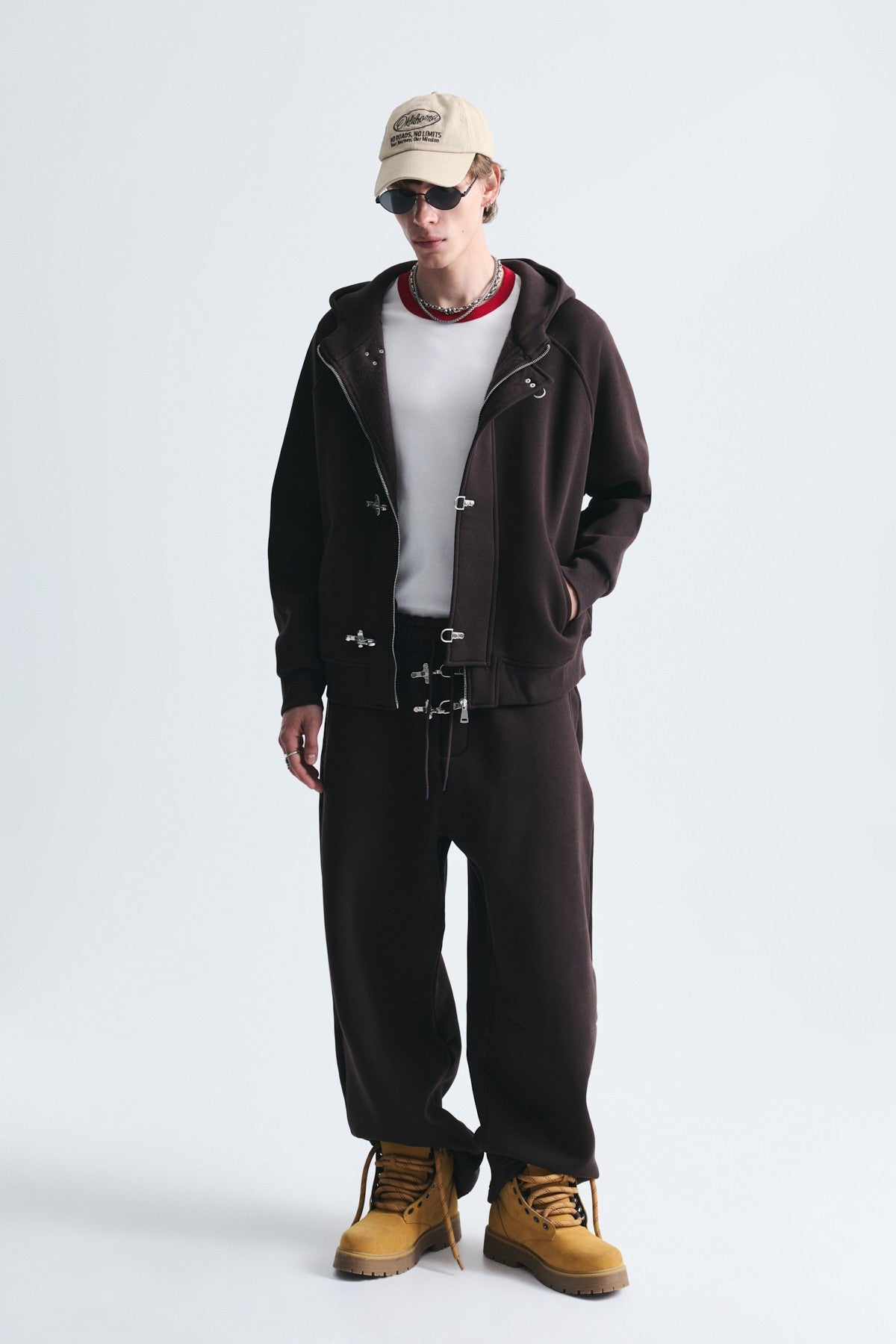 Oversized Clip-Front Sweatshirt Set