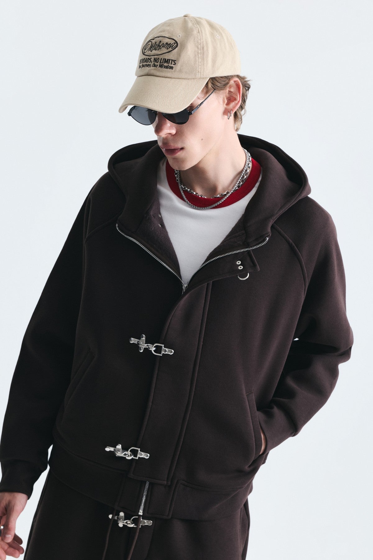 Oversized Clip-Front Sweatshirt Set