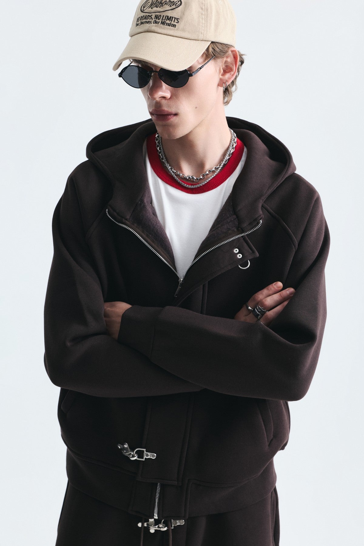 Oversized Clip-Front Sweatshirt Set