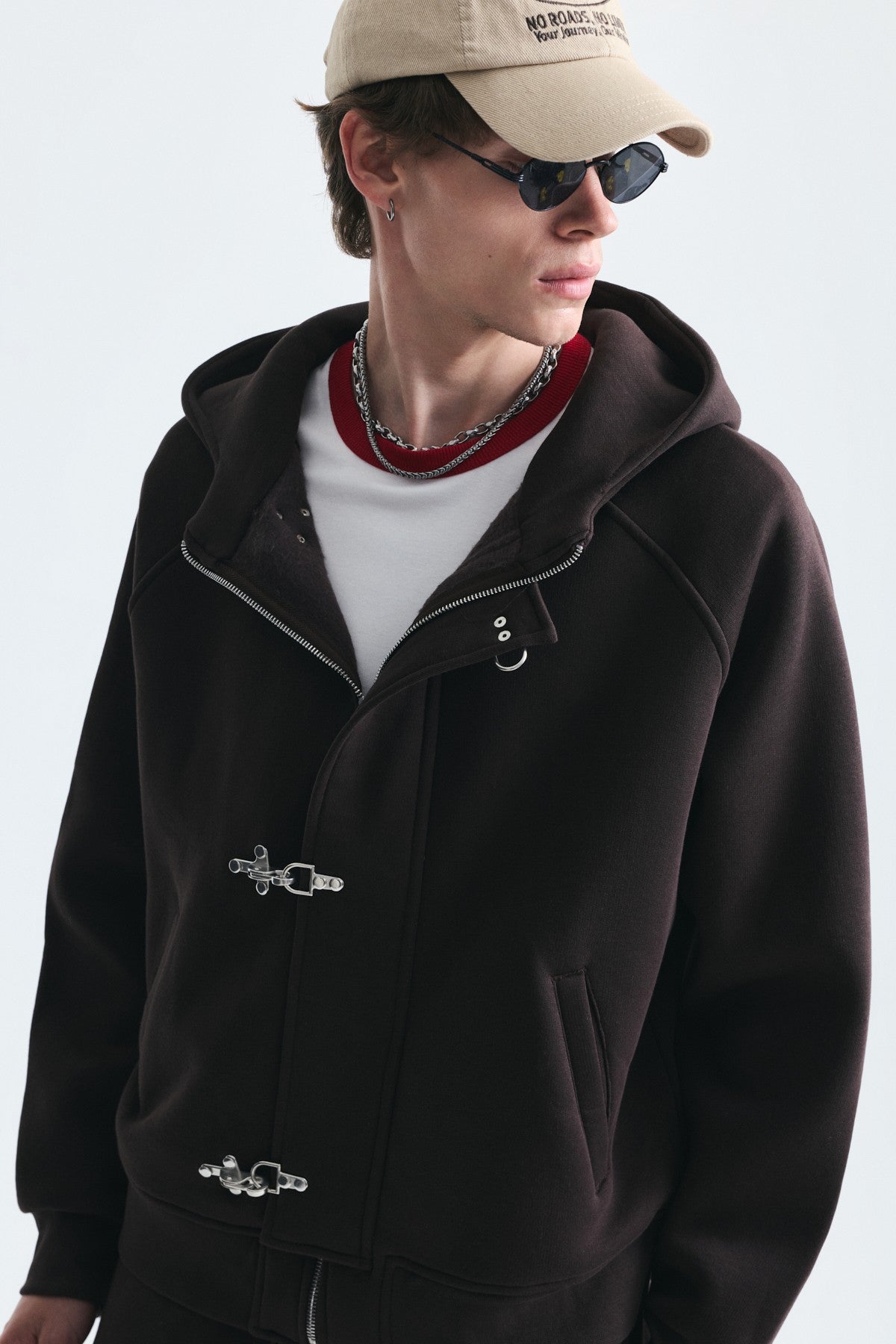 Oversized Clip-Front Sweatshirt Set