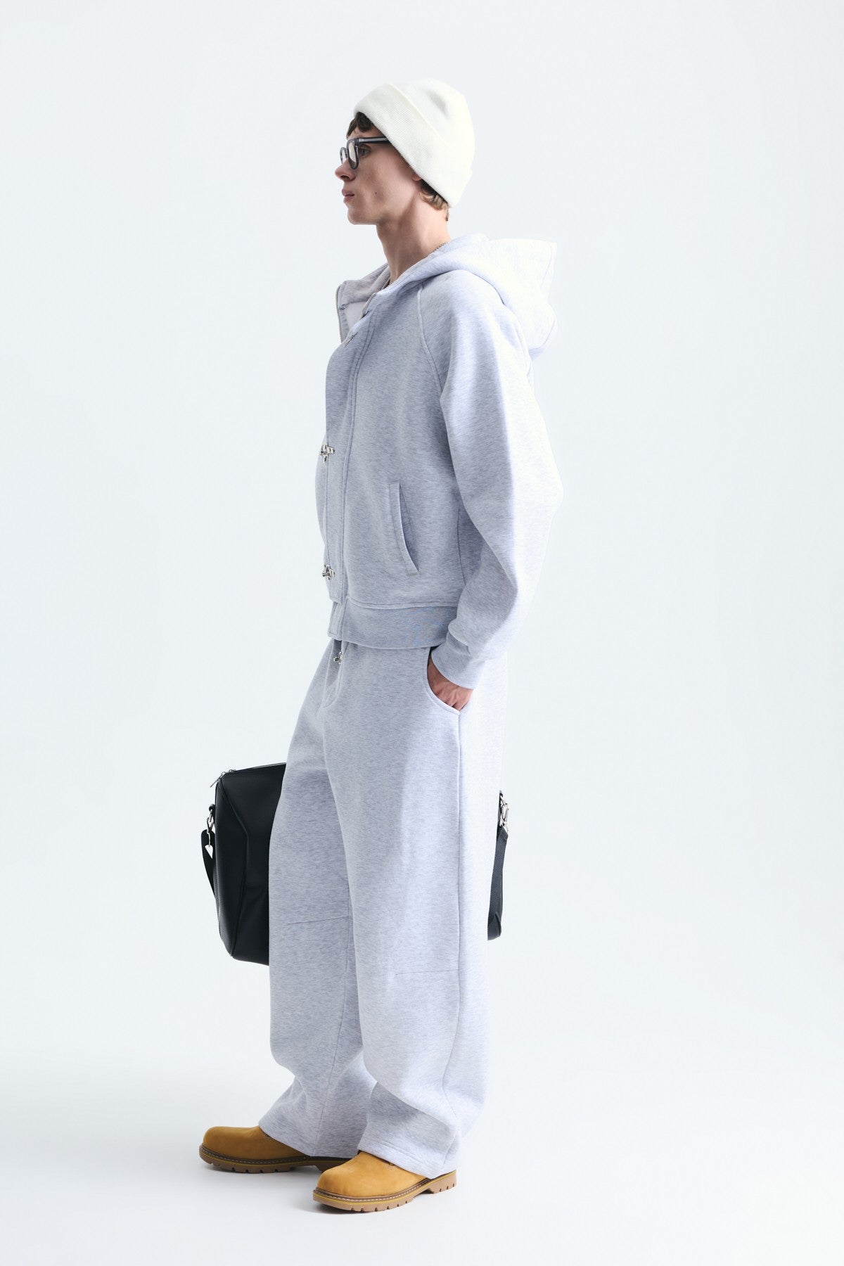 Oversized Clip-Front Sweatshirt Set