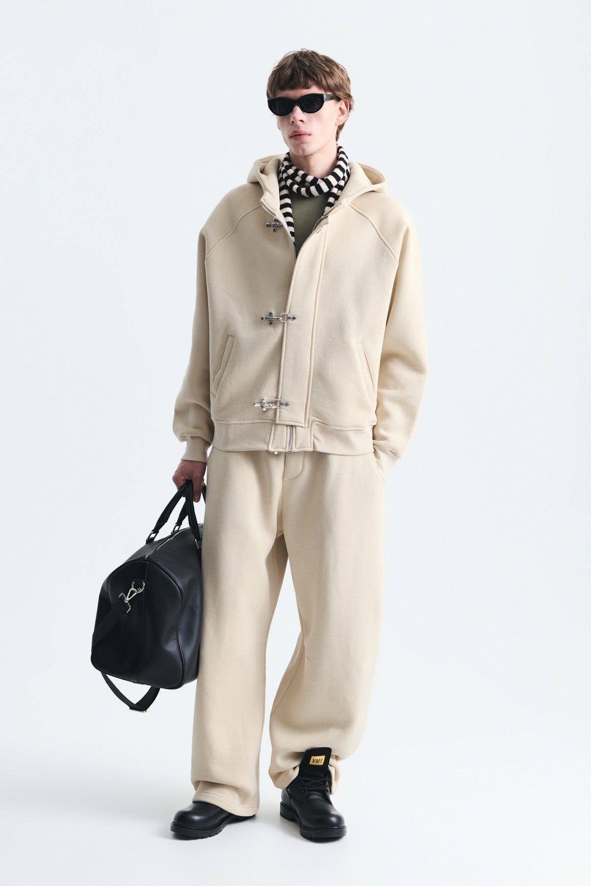 Oversized Clip-Front Sweatshirt Set