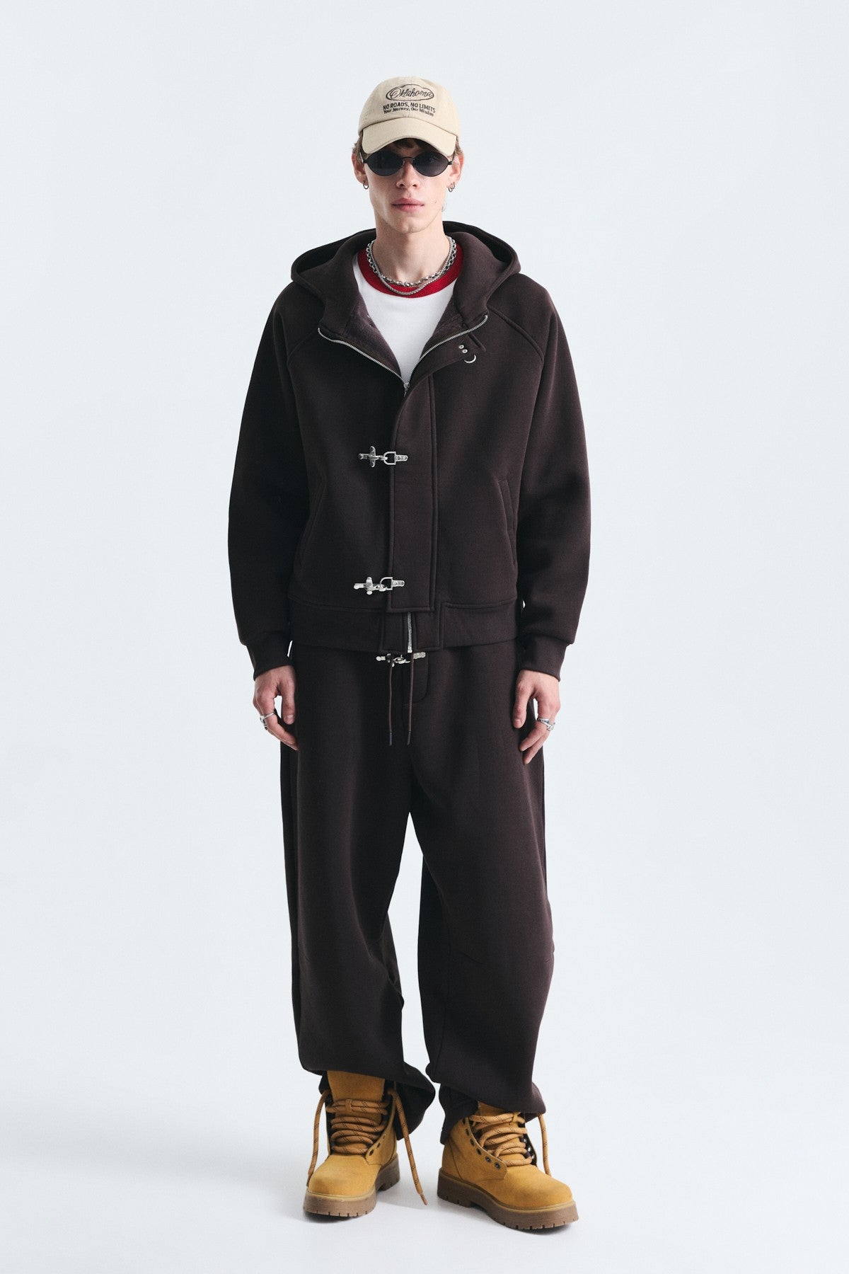 Oversized Clip-Front Sweatshirt Set