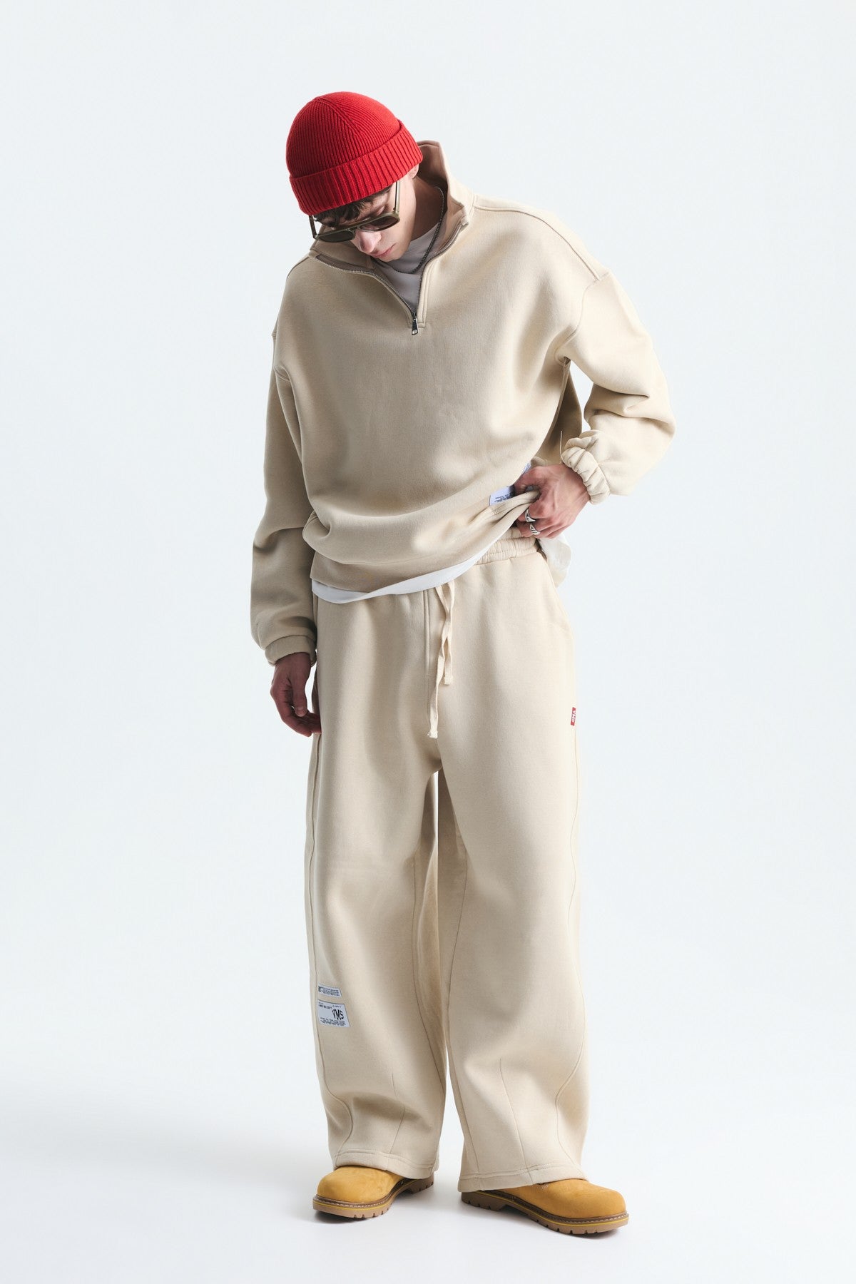 Half-Zip Barrel-Fit Sweatsuit Set