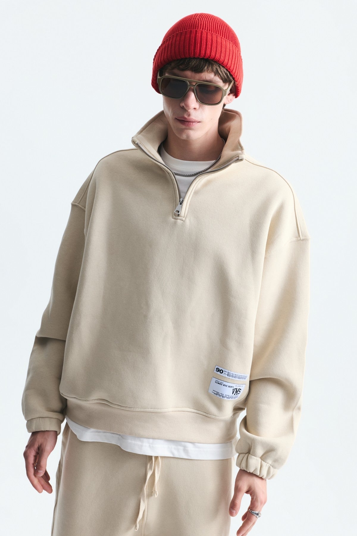 Half-Zip Barrel-Fit Sweatsuit Set