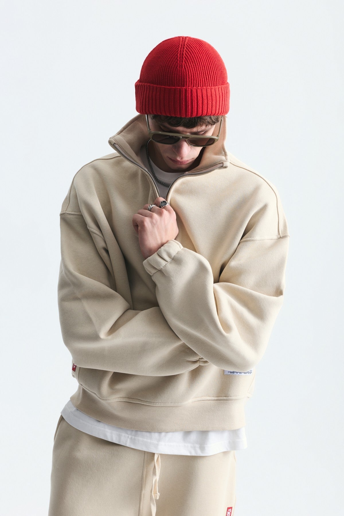 Half-Zip Barrel-Fit Sweatsuit Set