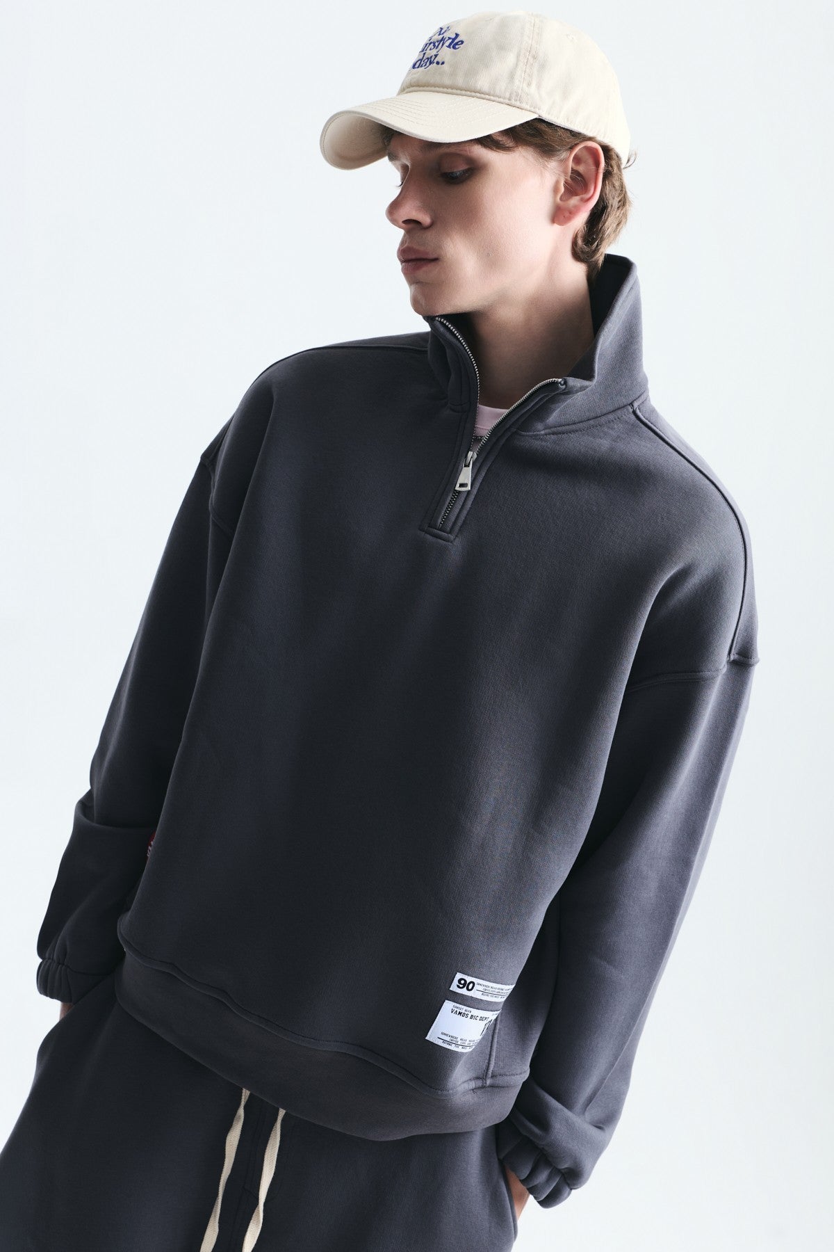 Half-Zip Barrel-Fit Sweatsuit Set