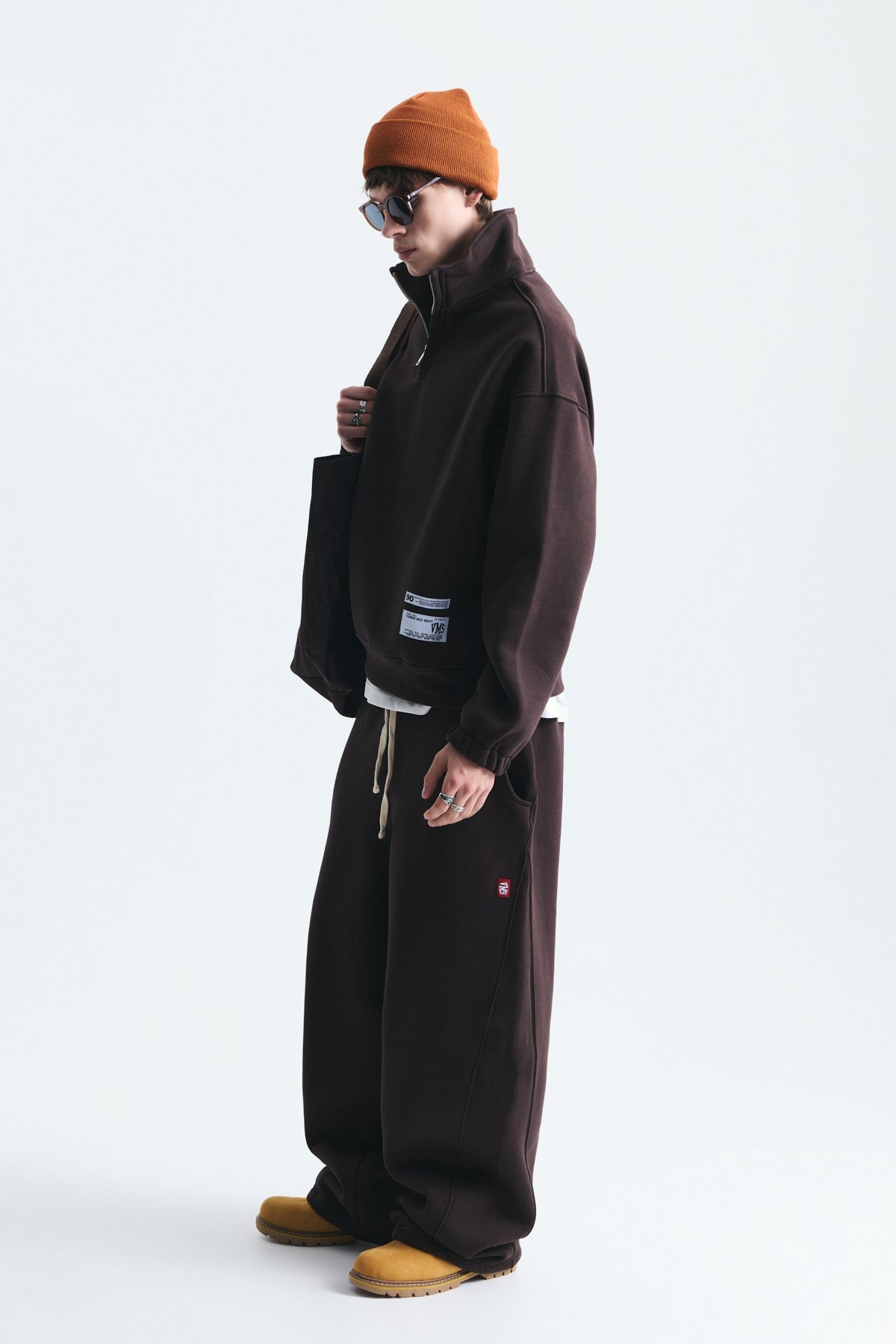 Half-Zip Barrel-Fit Sweatsuit Set