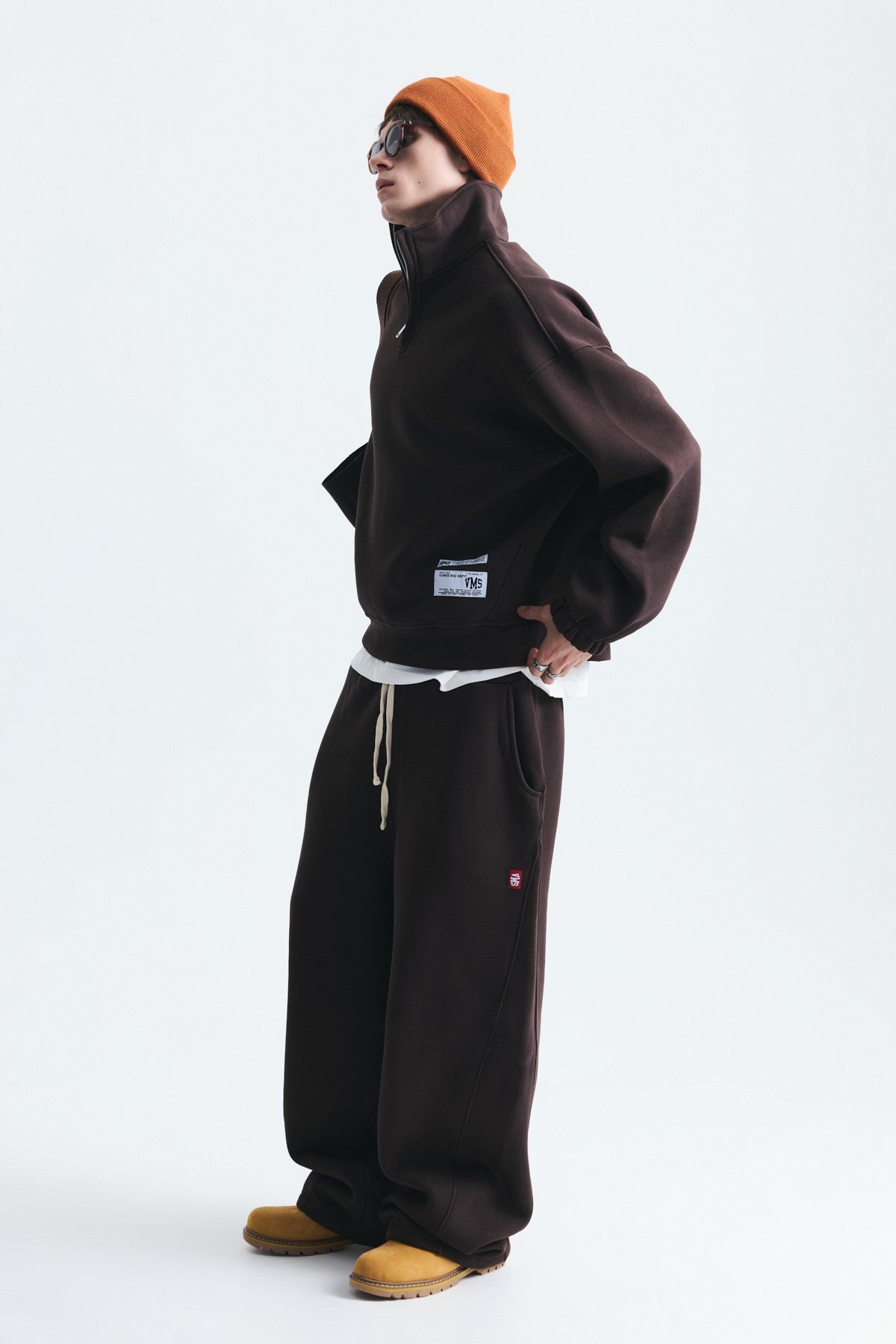 Half-Zip Barrel-Fit Sweatsuit Set