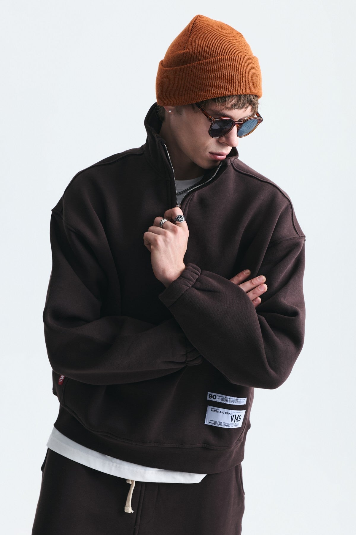 Half-Zip Barrel-Fit Sweatsuit Set