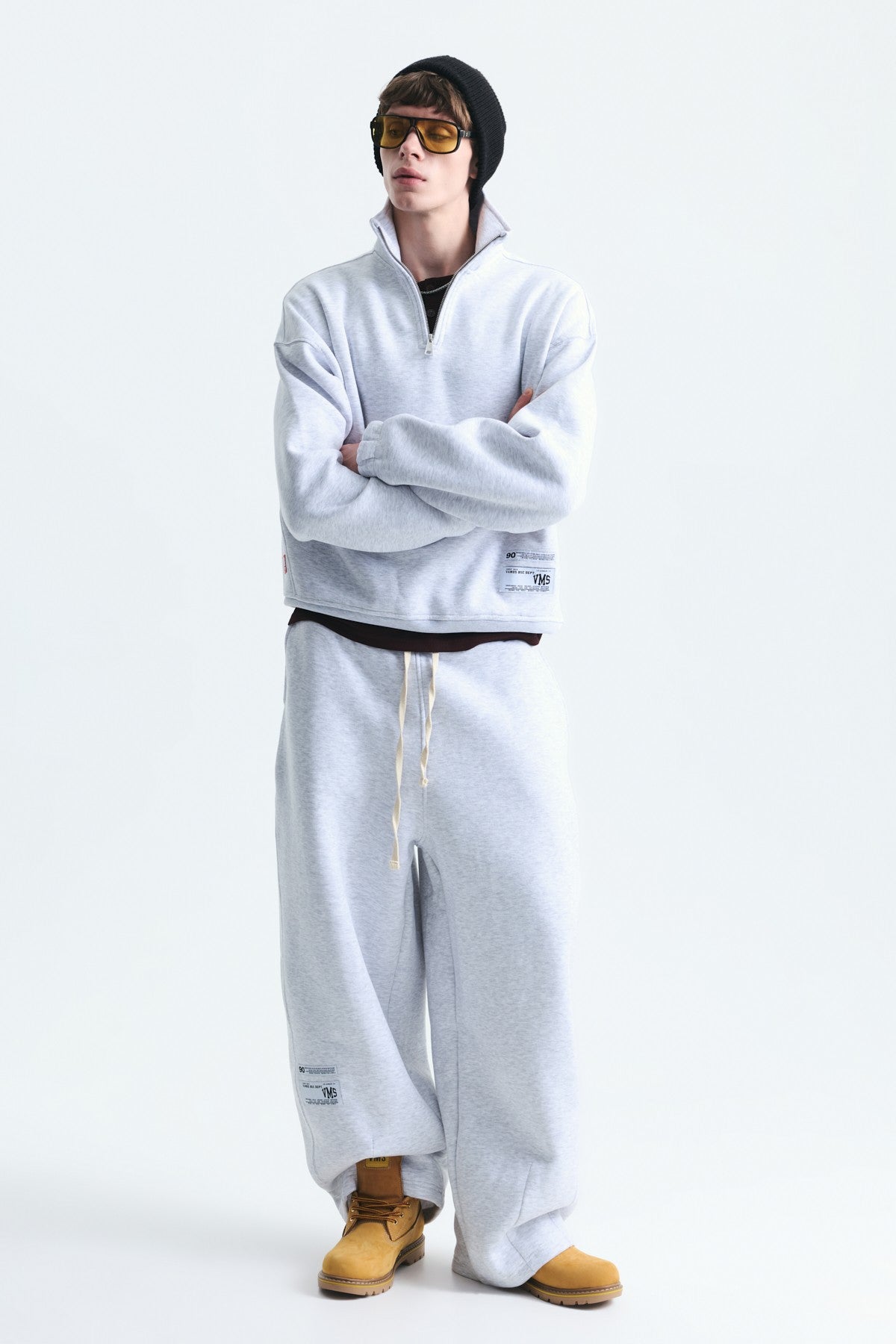 Half-Zip Barrel-Fit Sweatsuit Set