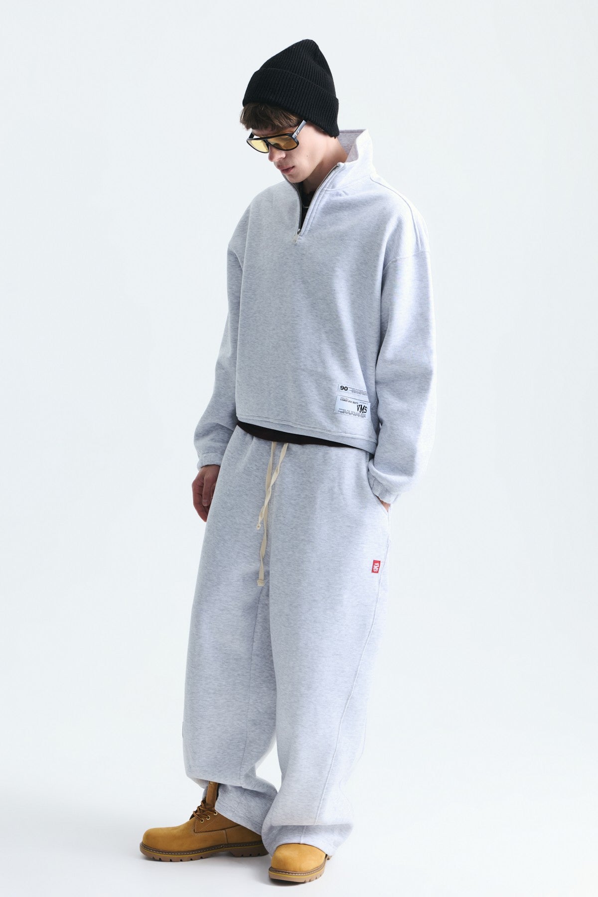 Half-Zip Barrel-Fit Sweatsuit Set