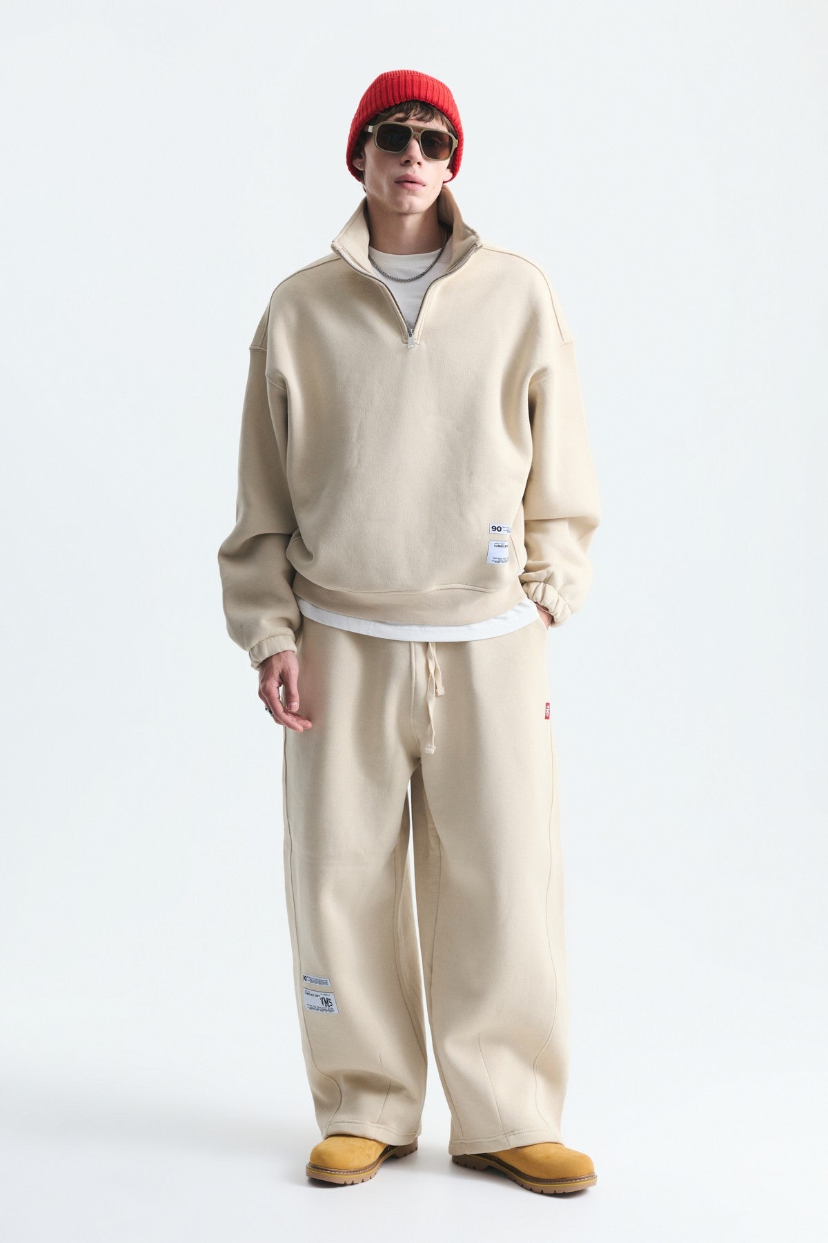 Half-Zip Barrel-Fit Sweatsuit Set