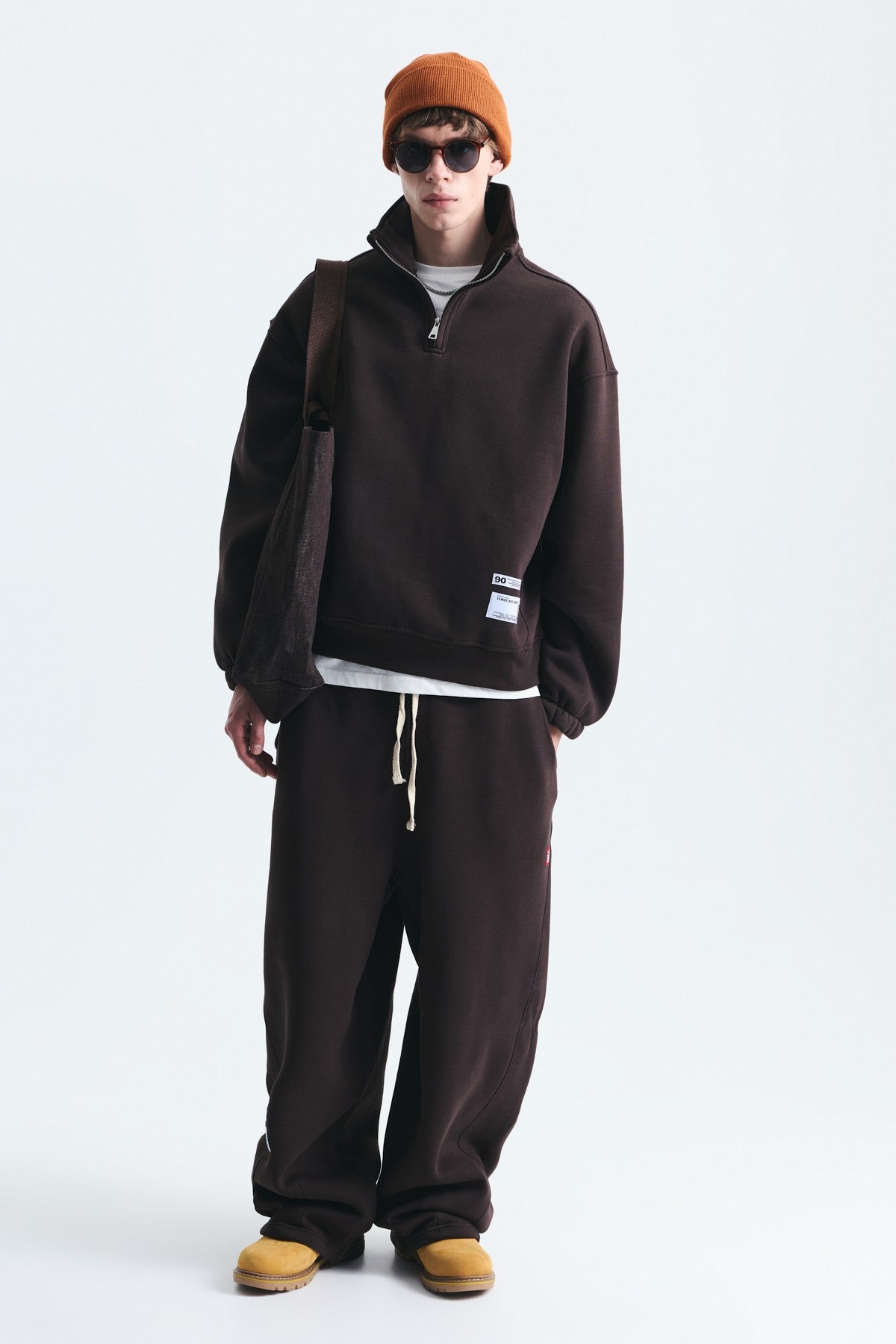 Half-Zip Barrel-Fit Sweatsuit Set
