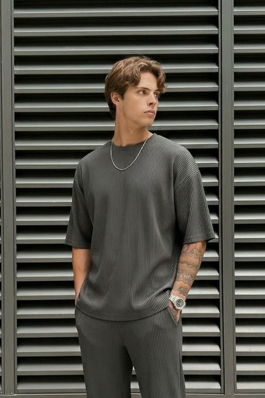 Oversized T-Shirt with Ribbed Hem