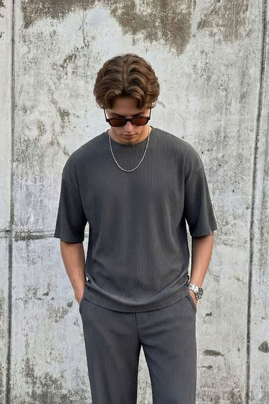 Oversized T-Shirt with Ribbed Hem