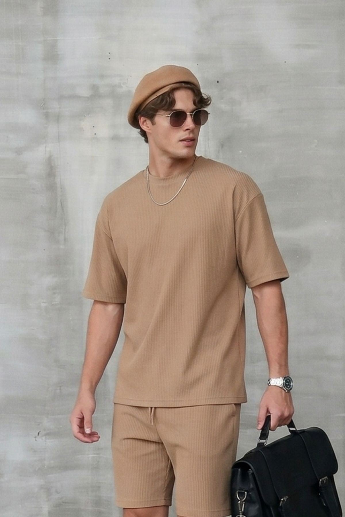 Oversized T-Shirt with Ribbed Hem