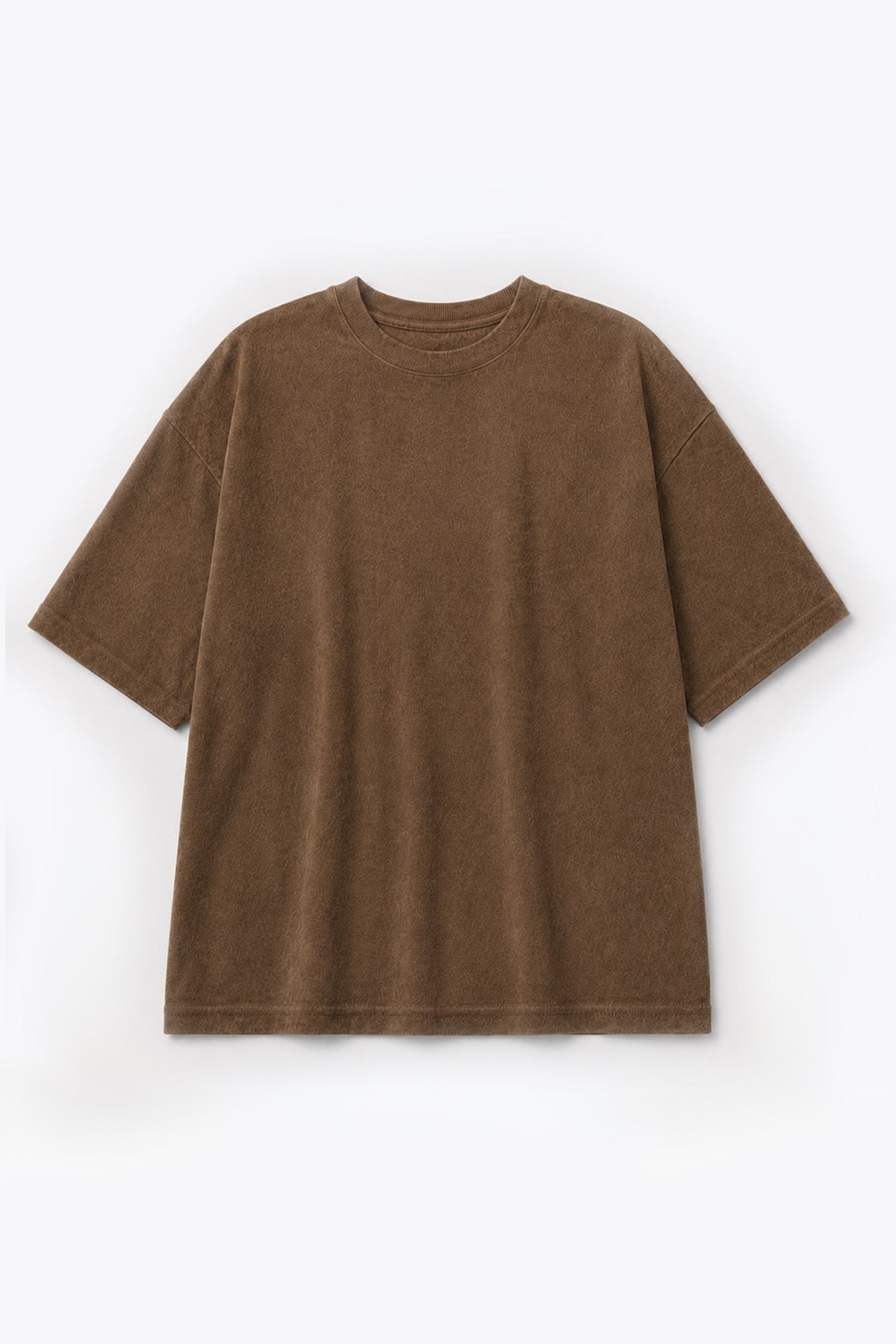 Suede-Textured Basic Oversized T-Shirt